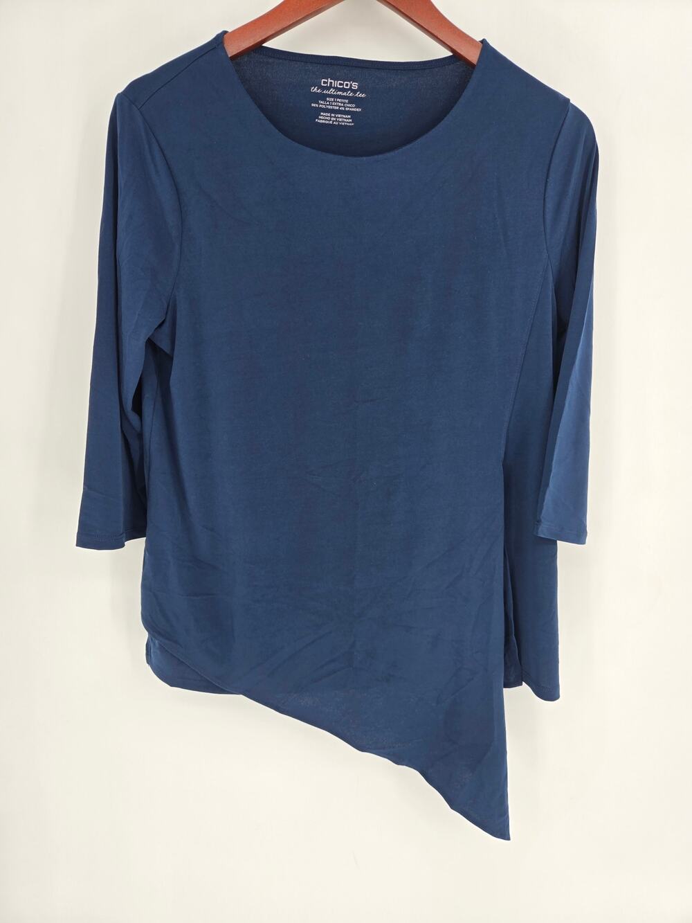 Chico's The Ultimate Tee navy blue 3/4 length sleeve Size 1P (Medium)